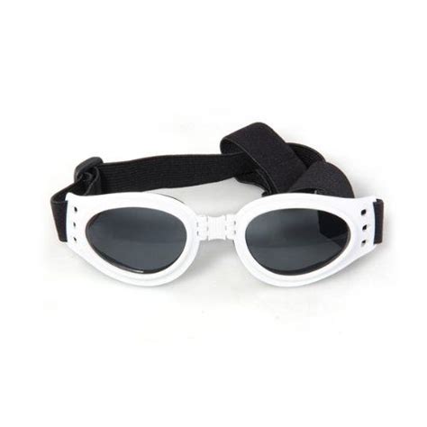 White Framed Pet Puppy Dog Uv Protection Doggles Goggles Sunglasses