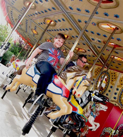 Traditional Carousel At Flambards Theme Park In Helston Cornwall