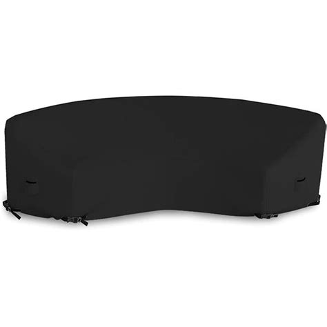 Covers And All Curved M Black 02 12 Oz Waterproof Curved Sofa Cover Black