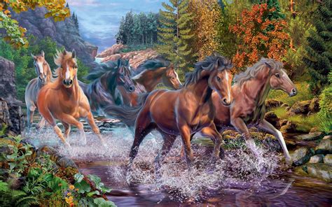 Ravensburger Rushing River Horses Art 4k Ultra Hd Tv