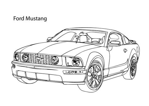 Super Car Ford Mustang Coloring Page Cool Car Printable Free Mustang