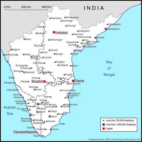 Map Of South India With Major Cities South India Map With Major