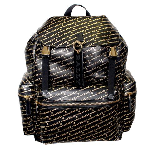 Bally Mens Crewob74 Backpack Black And Gold