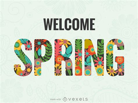 Welcome Spring Lettering Illustration Vector Download