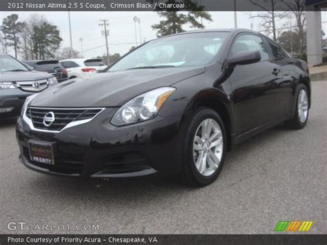 The 2012 nissan altima is offered in coupe and sedan body styles. Crimson Black - 2012 Nissan Altima 2.5 S Coupe - Charcoal ...