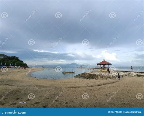 Sanur Beach In Denpasar Bali During Low Tide Editorial Stock Image