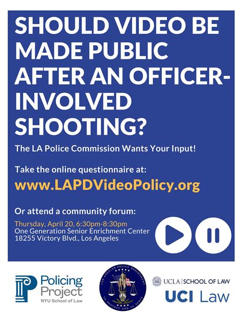 Community Forum Public Release Of Officer Involved Shooting Videos