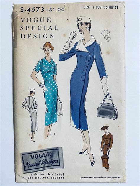 Vogue 4673 Bust 30 B30 Rare Special Vintage Vogue 1950s Sewing