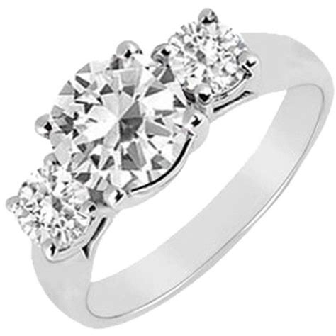 Pre Owned Three Stone Cubic Zirconia Ring 925 Sterling Silver 0 50 Ct Tgw Cubic Zirconia