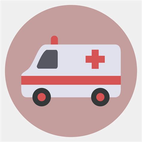 Ambulancia De Icono Elementos De Transporte Iconos En Estilo Mate De