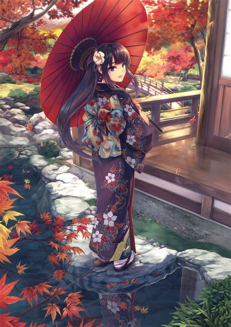 Fondos De Pantalla Pintura Anime Persona Geisha Art Flor Mujer
