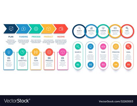 Process Steps Infographic Chart Business Diagram Vector Image