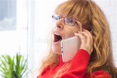 woman with mobile phone and surprise expression stock image image of outside internet 174106575