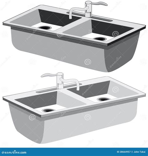 Kitchen Sink Stock Vector Illustration Of White Drawing 28664957