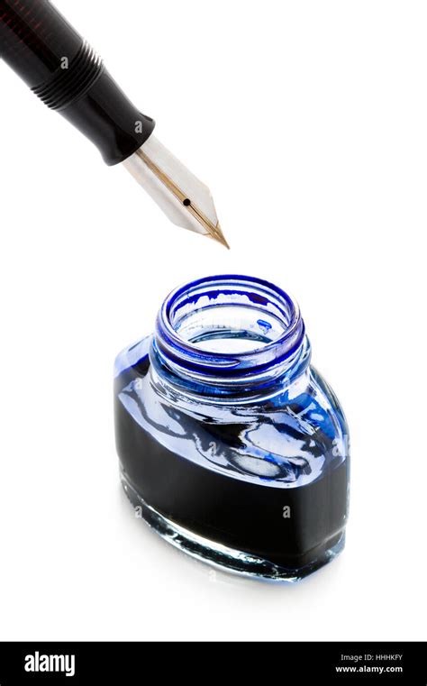 Blue Isolated Fountain Pen Filling Ink Pen Style Pencil Blue