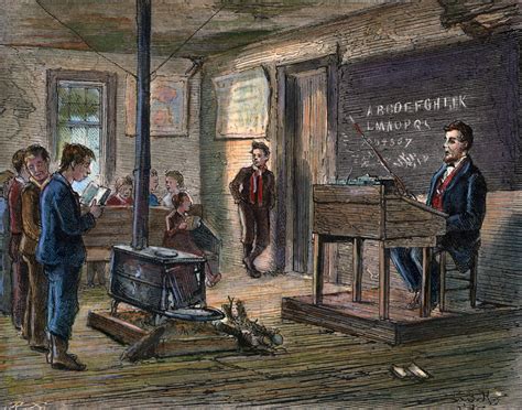 19th Century Lithograph Of A One Room Schoolhouse Posters And Prints By