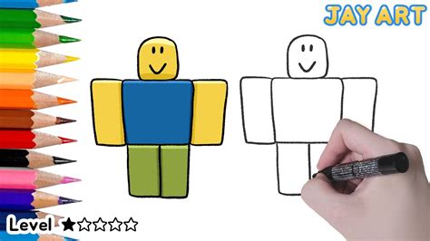 How To Draw Roblox Noob Roblox Drawing Easy Step By Step Jayart