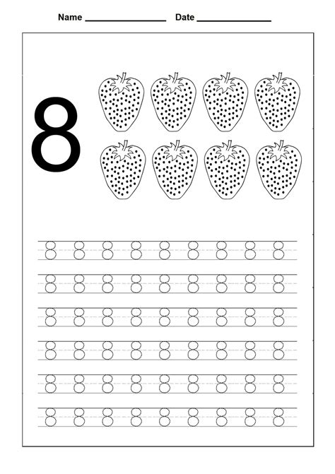 Number Eight Worksheet Free Printable Digital Pdf Missing Numbers 1