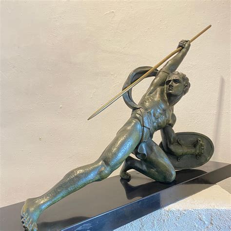 Art Deco Bronze Warrior For Sale At Pamono