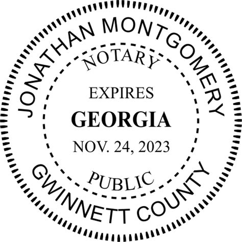 Georgia Round Notary Seal With Expiration Corp Connect