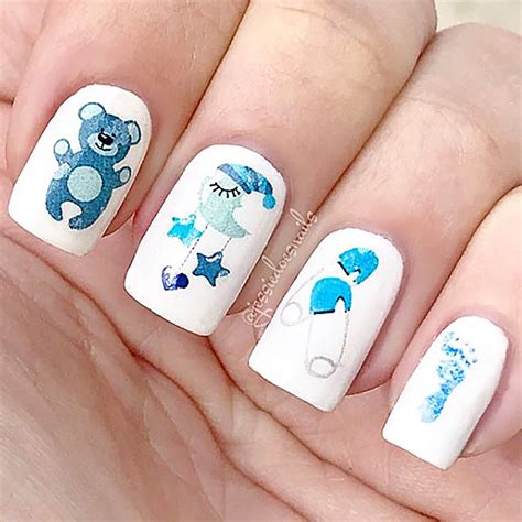 Its A Boy Baby Shower Nail Art Decals Baby Shower Nails Baby Nails