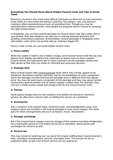 PPT - Everything You Should Know About Hidden Funeral Costs and Tips to