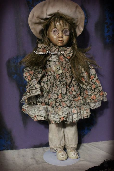 Amelia Creepy Porcelain Doll Haunted Doll Button Eyes Etsy Haunted