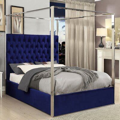 And curtains in place of regular cut fabric. Blue Velvet Beds You'll Love | Wayfair