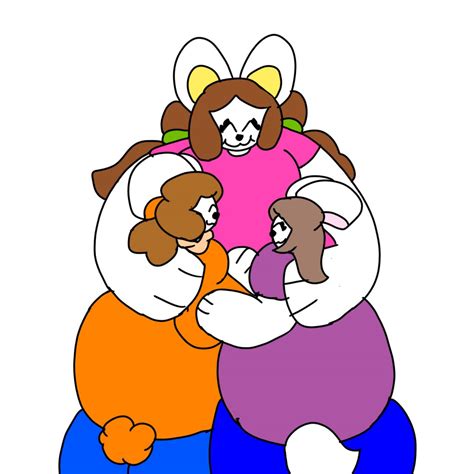 Triple Chubby Bunnies Bear Hug W By Superkaigalaxyartist On Deviantart