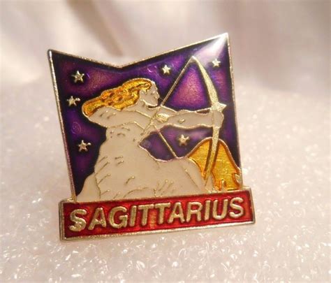 Sagittarius Zodiac Astrological Sign Purple Enamel Tac Lapel Pin 1988