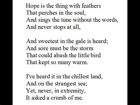 Hope Is The Thing With Feathers Emily Dickinson Poem Great Metaphor About Hope Dailymotion Video