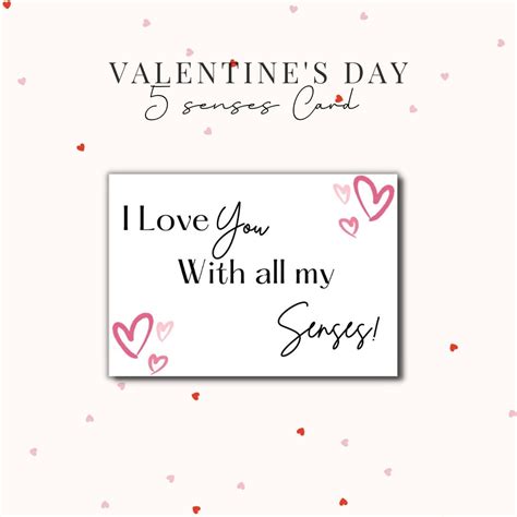 I Love You With All My Senses Card Valentine Love Card 5 Etsy