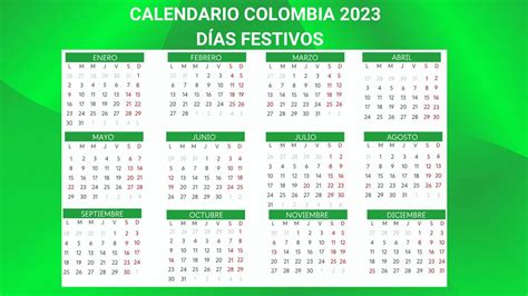 Calendario 2023 Con Festivos En Colombia Imagesee