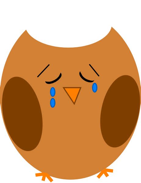 Sad Owl Brown Clip Art At Vector Clip Art Online Royalty