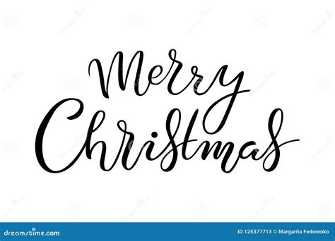 Hand Drawn Merry Christmas Typography Lettering Poster Stock Vector