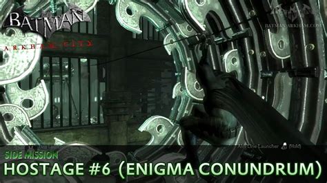 Arkham city riddler guide is here to help you through the tough task of beating all the challenges set by the wily edward nigma, because can you really claim to have completed the game unless you've ticked them all off? Batman: Arkham City - Riddler Hostage #6 - Enigma Conundrum Side Mission Walkthrough - YouTube