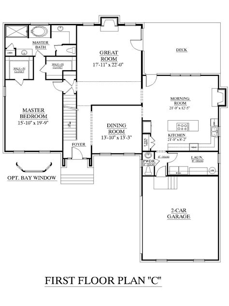 3 Bedroom 2 Story House Plans With Master Bedroom On First Floor