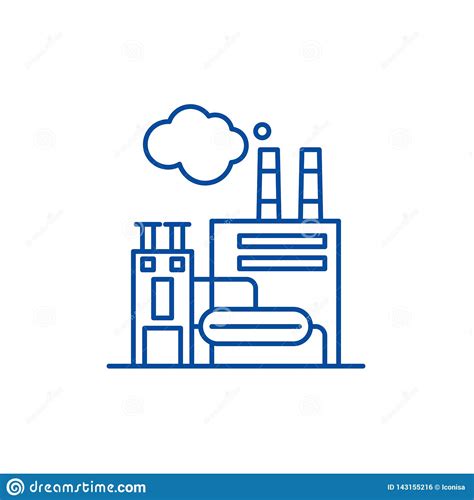 Manufacturing Facility Line Icon Concept. Manufacturing Facility Flat ...