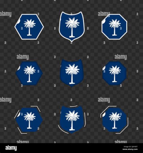 National Symbols Of South Carolina On A Dark Transparent Background
