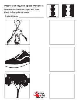 3 Pack Positive and Negative Space Worksheet for High Grades by