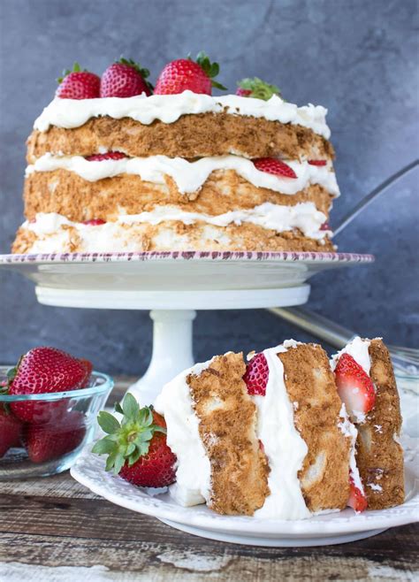 Because angel food cake is kind of like a crazy baker's science experiment. Strawberry Lemon Layered Angel Food Cake - Sugar Spun Run