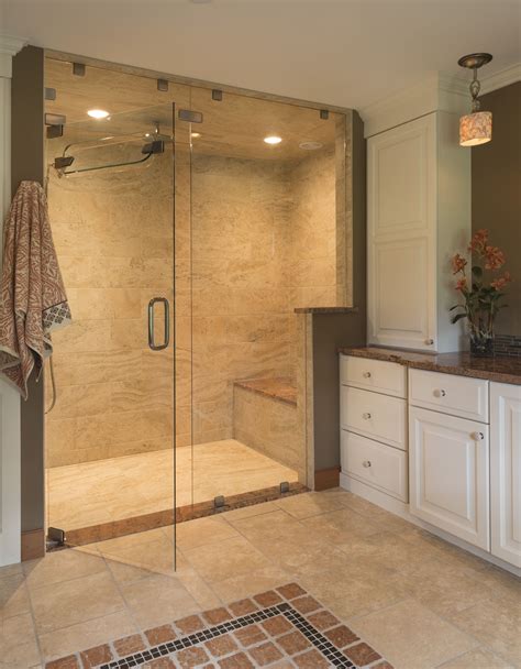 A Curbless Steam Shower With A Floor To Ceiling Frameless Glass