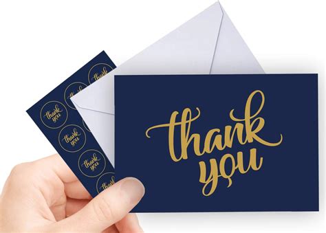 Navy Thank You Cards Bulk With White Envelopes X Blank Note Cards