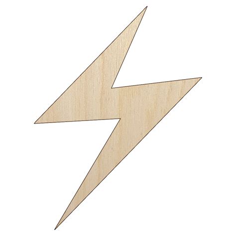 Lightning Bolt Thunderbolt Wood Shape Unfinished Piece Cutout Craft Diy