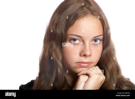 The Thoughtful Girl Teenager Stock Photo Alamy