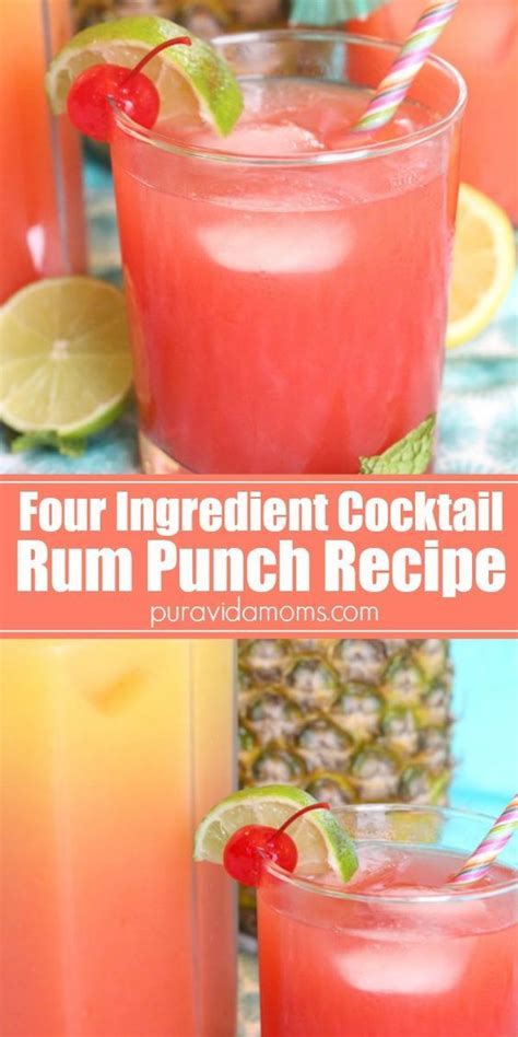 Delicious And Fruity Rum Punch Recipe Super Easy Recipe Drinks Alcohol Recipes Fruity