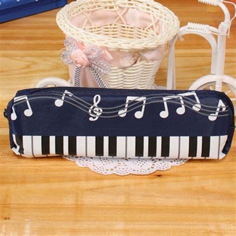2pcslot Black Lovely Musical Piano Keyboard Pencil Case Stationery