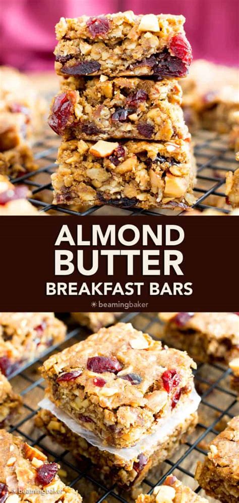 Almond Butter Breakfast Bars Beaming Baker