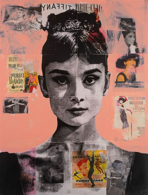 Audrey Hepburn Collage Pop Art Portrait Par Dane Shue Peinture