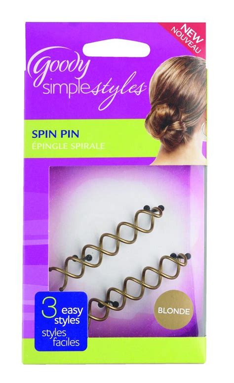 Goody Simple Styles Spin Pin Assorted Colors Dark Or Light Hair 2 Count